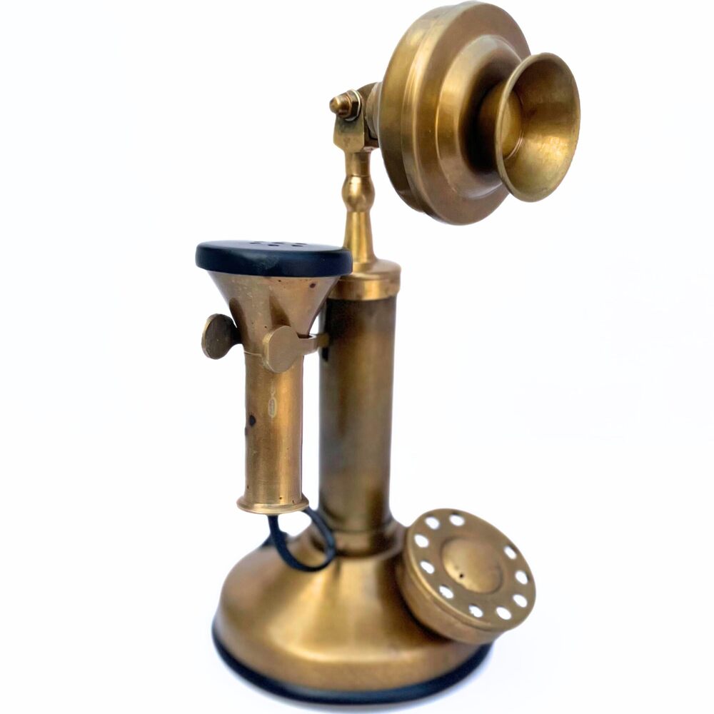 9729 Antique Miniature Vintage Rotary Dial Office Candlestick Phone Replica